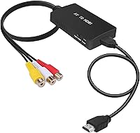 Tengchi RCA to HDMI Converter Adapter - 1080P Composite AV to HDMI for PS2 PS3 Xbox VHS VCR DVD Players, Plug & Play PAL/NTSC