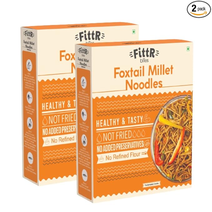 Foxtail Millet Healthy Noodles | No Maida | No MSG | Not Fried | Pack of 2, 2 x 192 G