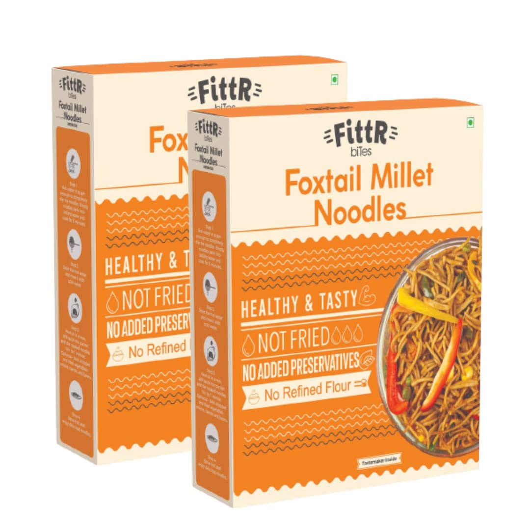 FittR Bites Foxtail Millet Healthy Noodles | No Maida | No MSG | Not Fried | Pack of 2, 2 x 192 G (B0C59R2X7C) Amazon Price History, Amazon Price Tracker