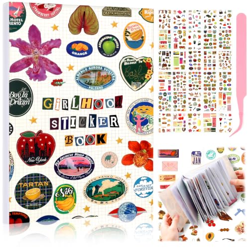 Image of 1100Pcs Cute Scrapbook Stickers Travel Y2k Japanese Sticker Book for Adult Kawaii Korean Stickers for Journaling Bulk Aesthetic Girlhood Sticker Dream Computer Decor for DIY Card Art Crafts 55 Page