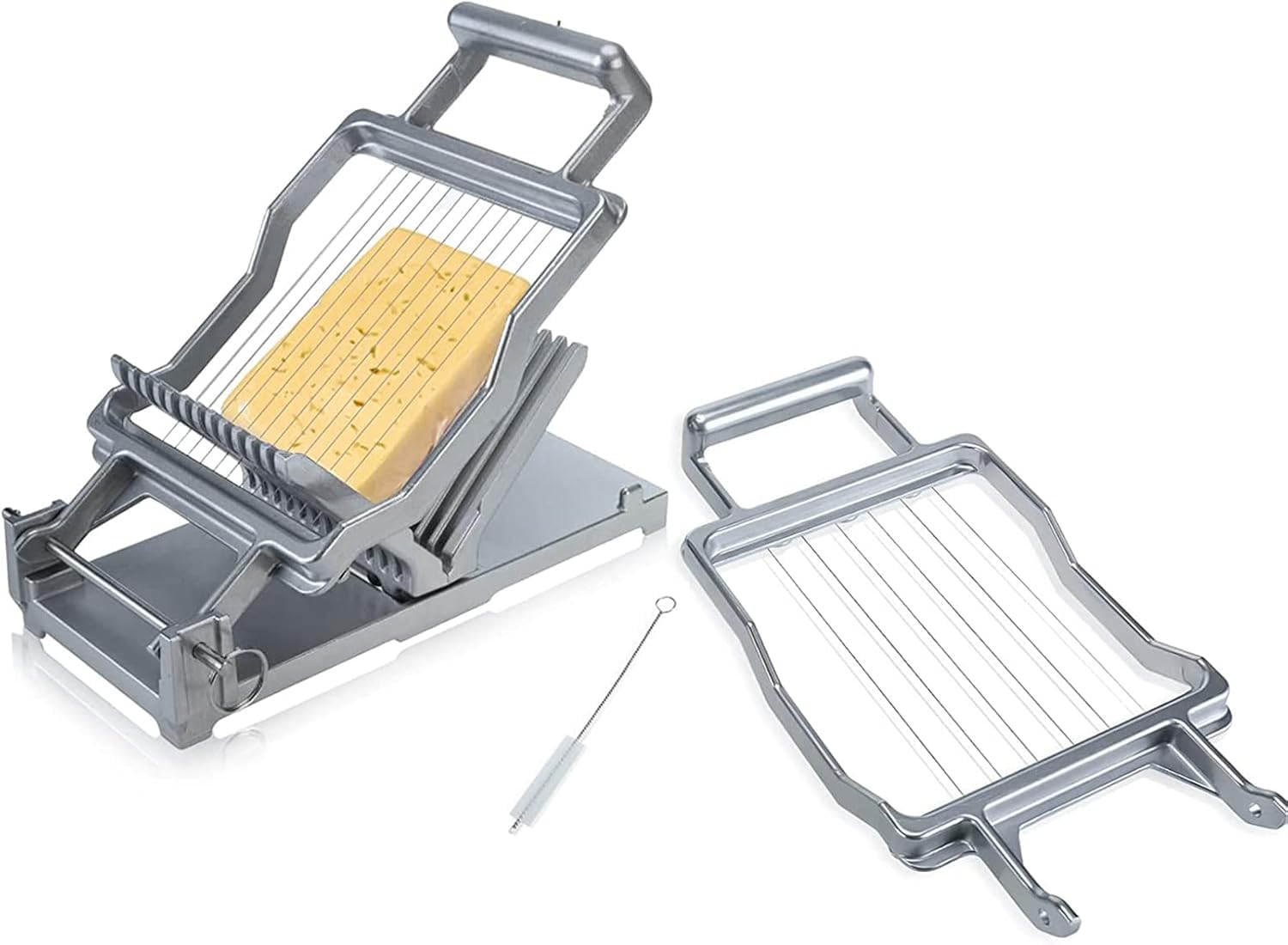 Trancheuse à fromage en acier inoxydable avec fil remplaçable – Idéal pour le fromage semi-dur, le beurre à pâte molle et d'autres aliments délicats