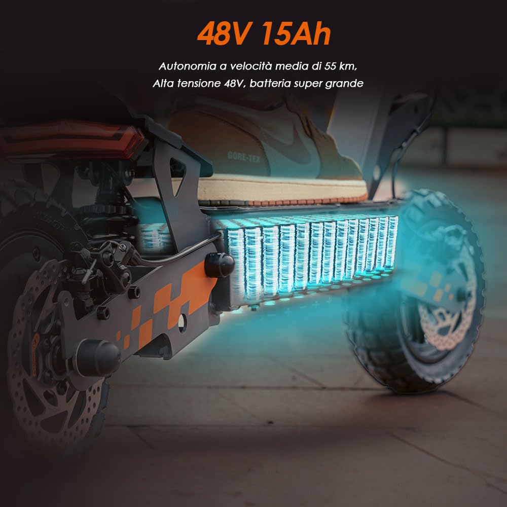 Kukirin G2 Monopattino Elettrico Pieghevole, Batteria da 48V 15Ah, Pneumatici da 10 Pollici, Autonomia di 55 km, Schermo Tattile, Freni a Disco Anteriori e Posteriori, Monopattino Elettrico per Adulti