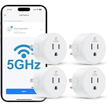 EIGHTREE Smart Plug 5GHz&amp; 2.4GHz, 15A WiFi Smart Outlet Compatible with Alexa &amp; Google Home, Smart Home WiFi Plug with Remote Control, Timer Outlet with Schedule, 4 Packs