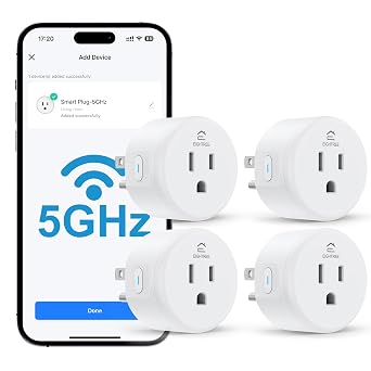 EIGHTREE Smart Plug 5GHz& 2.4GHz, 15A WiFi Smart Outlet Compatible with Alexa & Google Home, Smart Home WiFi Plug with Remote Control, Timer Outlet with Schedule, 4 Packs
