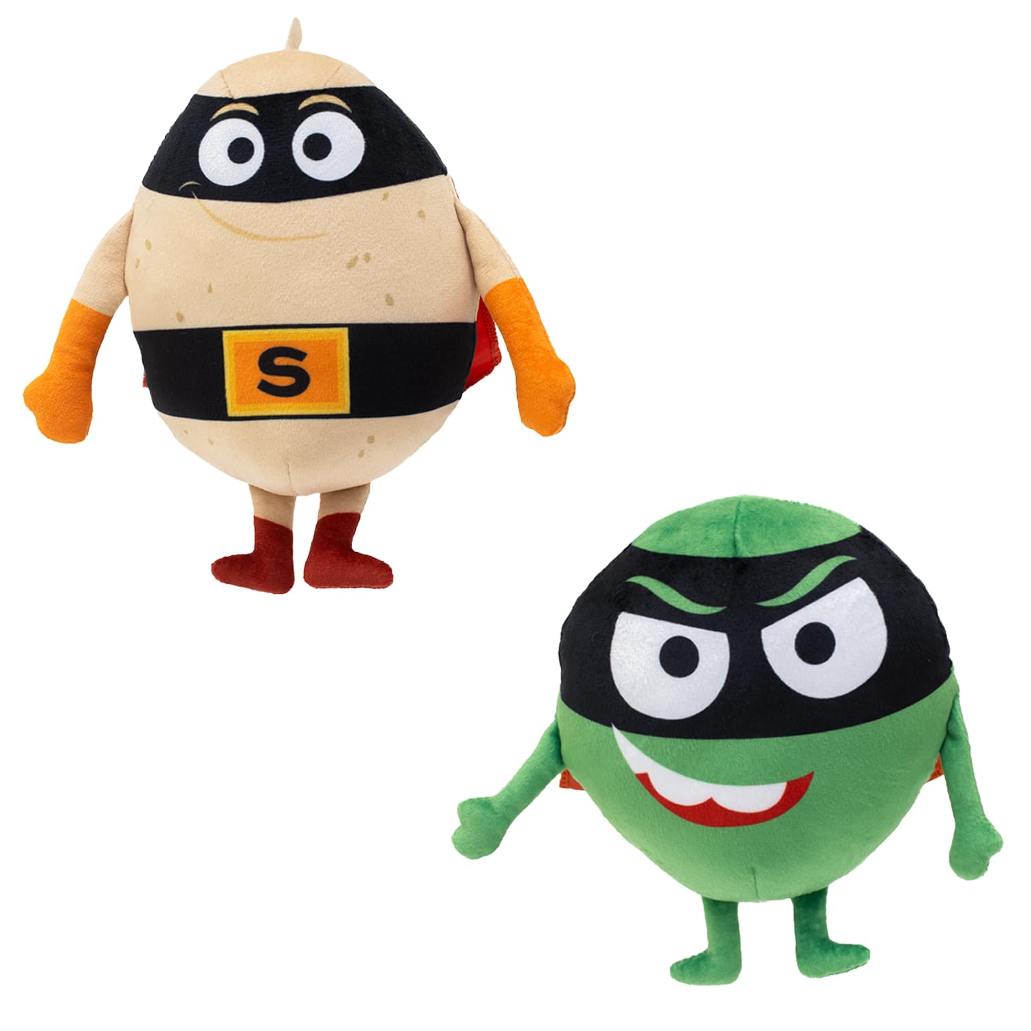Supertato & Evil Pea Soft Toy Twin Pack, characters from the Cbeebies show & Supertato books, Multicolor