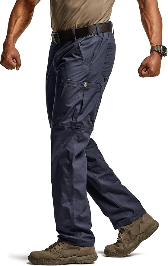 CQR Men's Military Cargo Pants, Water Resistant Ripstop Army Combat Tactical Pants, Outdoor Hunting Hiking EDC Work Pants