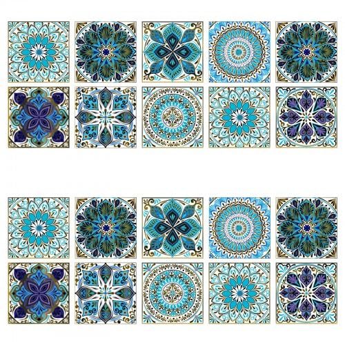 20-Stück Selbstklebende Wandaufkleber, Matte Aufkleber, 15x15CM Fliesen Aufkleber, Dekorative Aufkleber für Küche und Bad (A) – Bild 3