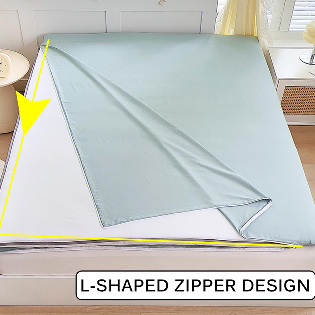 D,120x200cmFULL, 100% Cotone Futon Copertura Materasso con Cerniera Giapponese Protettore Materasso Pavimento Tradizionale Avvolgimento Completo Copertura Letto Futon Pavimento