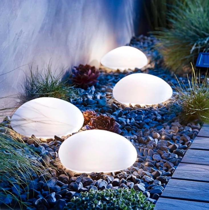 Solar Pebble Lights for Outdoor Use, LED Garden Lighting, Solar Pebble Rocks, Lawn Lights, Stone Decorative Landscape Lights Suitable for Courtyards, Gardens, Lawns, Pathways, Sidewalks