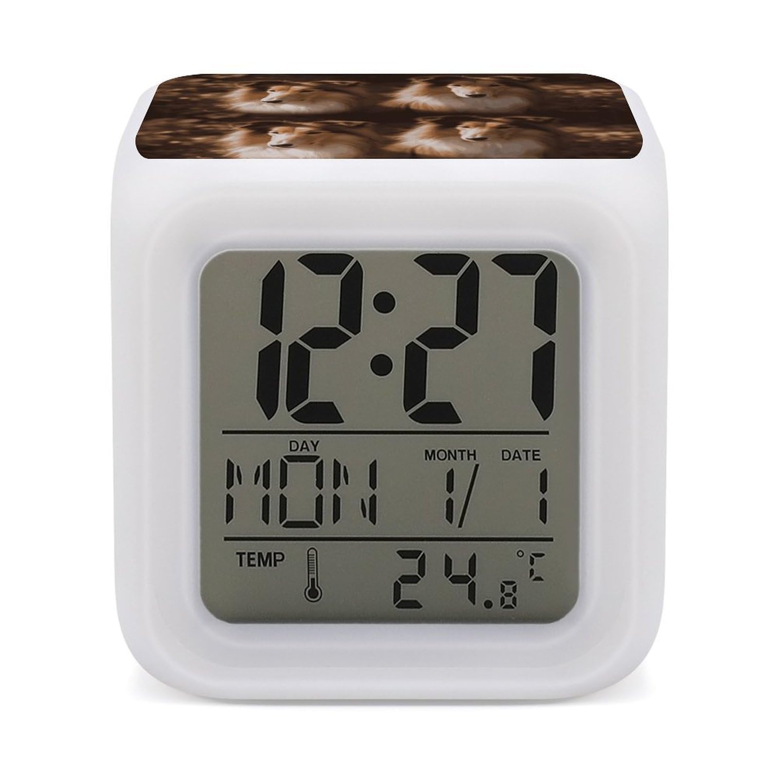 FekiLoot Shelties Alarm Clock for Heavy Sleepers Wake Up Digital Clock with 7 Color Changing Night Light Super Loud Digital Alarm Clocks Small Machine Alarm Clocks