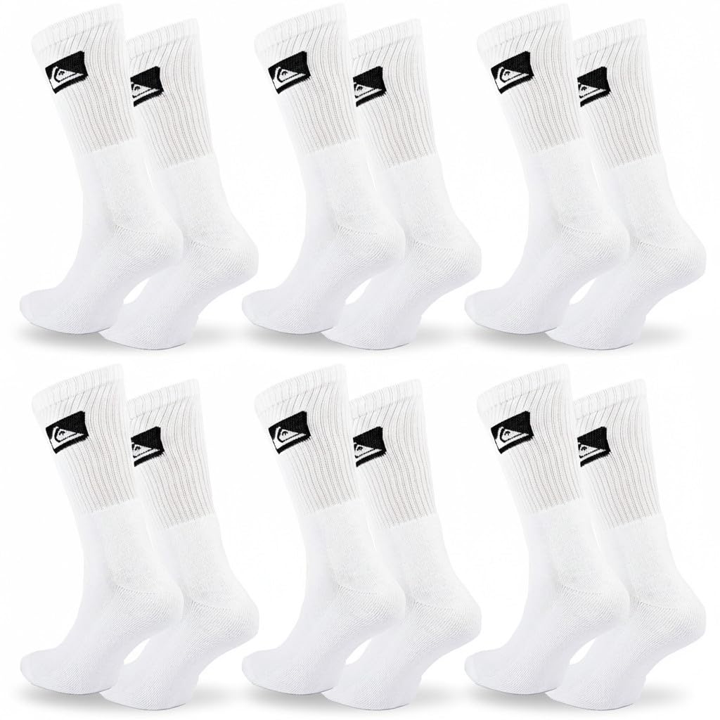OZABI Quiksilver Pack de Chaussettes Enfant Crew Lot 6 Paires Sport Cushioned