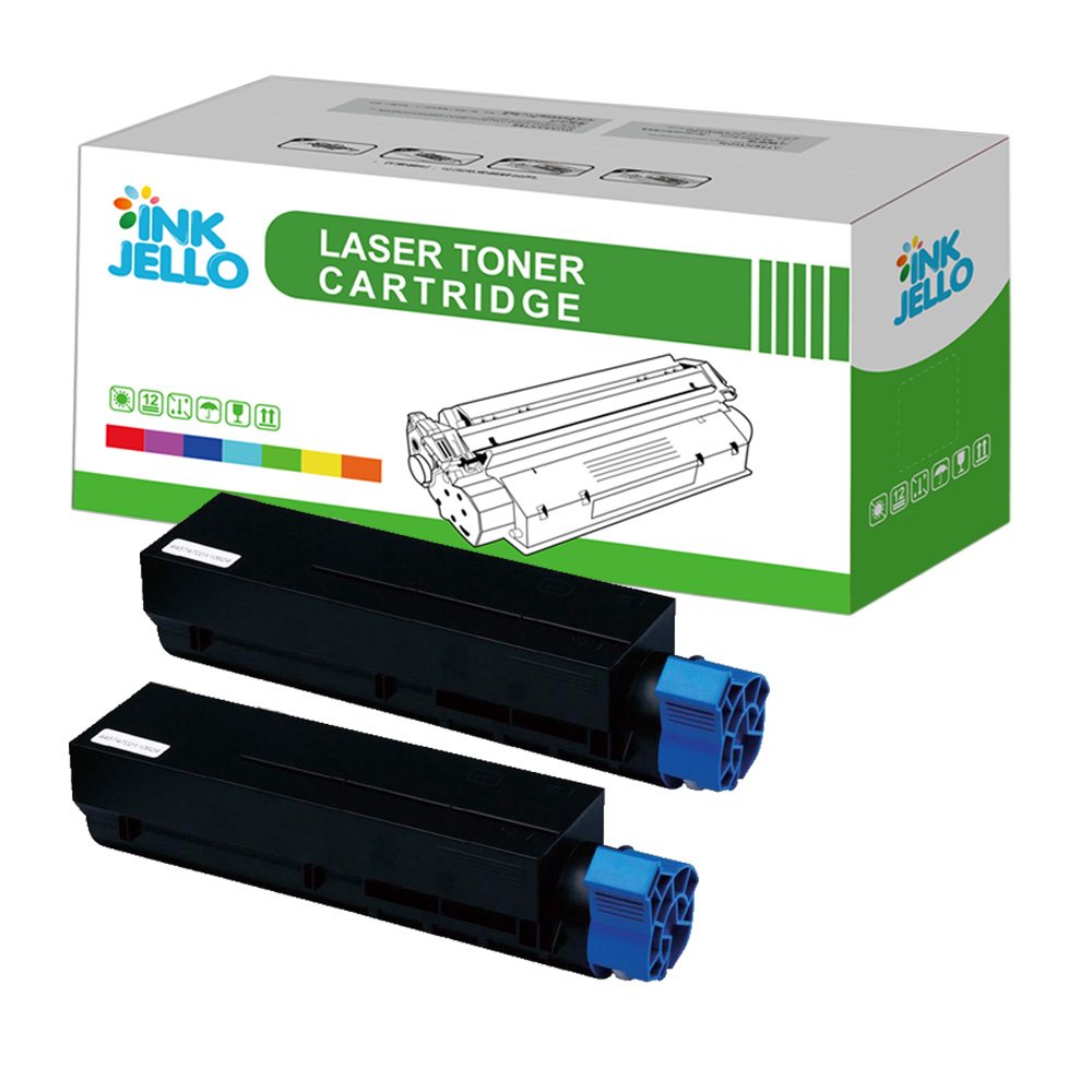 InkJello Compatible Toner Cartridge Replacement for Oki B412 B432 B512 MB472 MB492 MB562 (Black, 2-Pack)