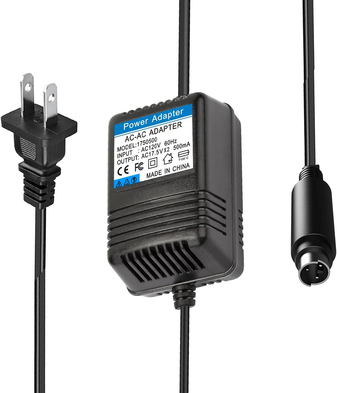 ? 17.5V AC Powe Adapter for Behringer MXUL5 Eurorack UB1202, XENYX-1202 Mixer (FX:MX5-MP3) AC Power Supplylass 2 Transformer 6.5ft Power Supply Cord Charger PSU Compatible Mini 3 Pin Din (FX14B-MP) ?