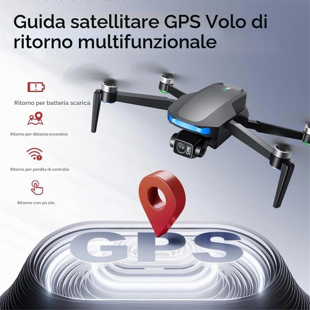 Bianca,Dual Battery,Nuovo Drone GPS s-x1 Max Professionale con Telecamera 4k, Gimbal a 3 Assi, FPV Aereo Senza spazzole, Telecomando Pieghevole con Ampio Schermo