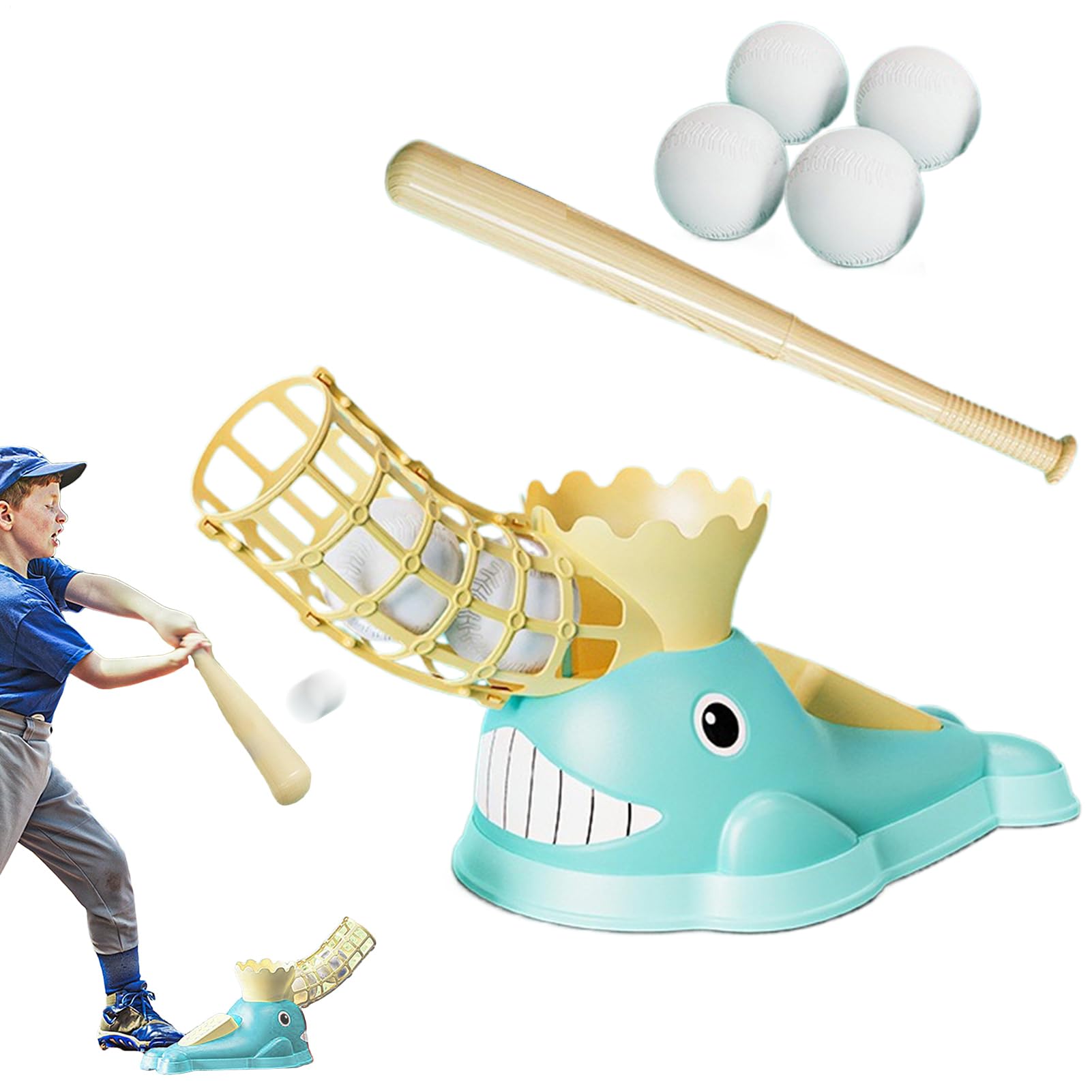 Genérico Juego De Béisbol De Lanzamiento,Entrenador De Swing Y Lanzamiento para Bate - Accesorios Deportivos Ajustables Portátiles para Exteriores，Diversión Familiar para Niños Y Adultos