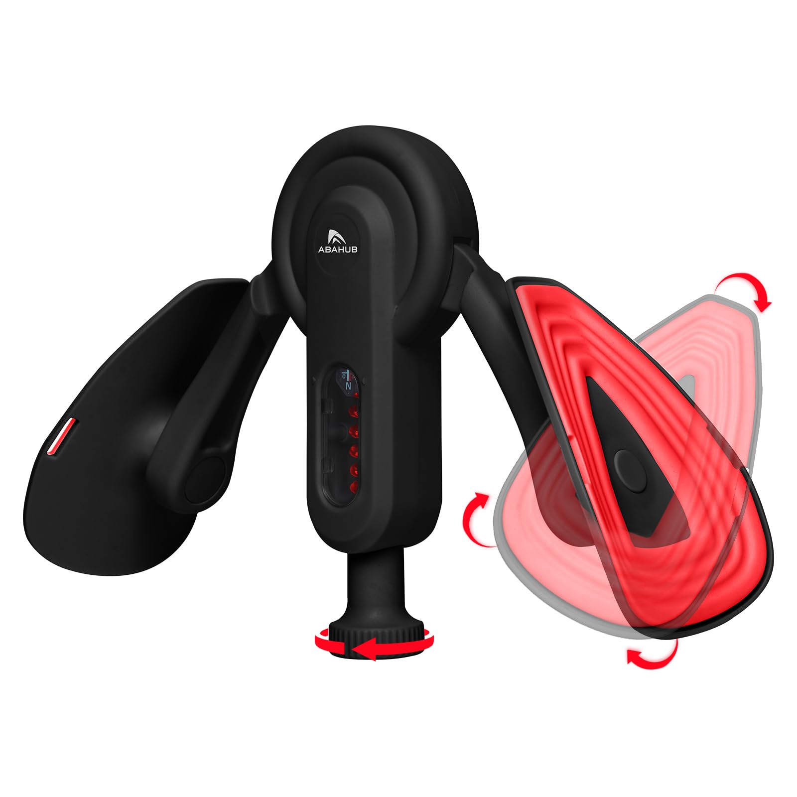 Abahub Kegel Thigh Trainer, 0-135 LBF Adjustable Pelvic Floor Muscle & Inner Thigh Exerciser, Home Gym Hip Trainer for Pilates & Postpartum Recovery, Included Free Resistance Band,Black and Red