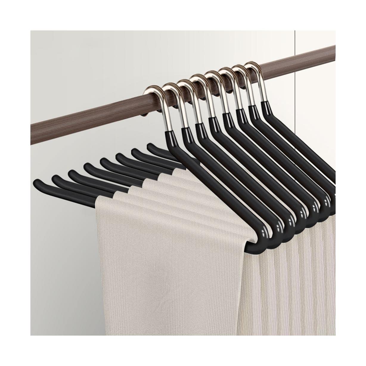 TXGJWRA Space Saving Pants Hangers Space Saving Hangers Stainless Steel Clothes Pants Hangers Anti-Slip Closet Storage Organizer 8 Pack Hangers Coat,A