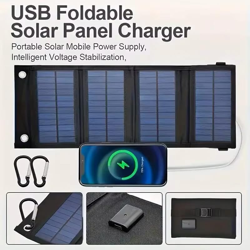 10W Cargador Panel Solar,Panel solar plegable portátil，Camuflaje