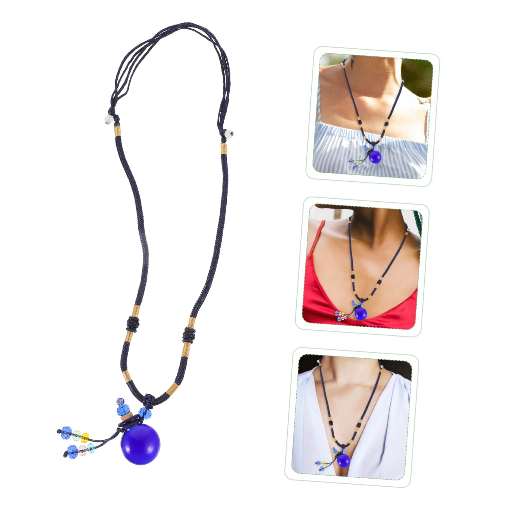 LIFKOME collar de botella de aceite esencial Colgante de coche collar colgante colgantes de perfumes colgante de perfume difusor aceites esenciales colgante colgante vidrio