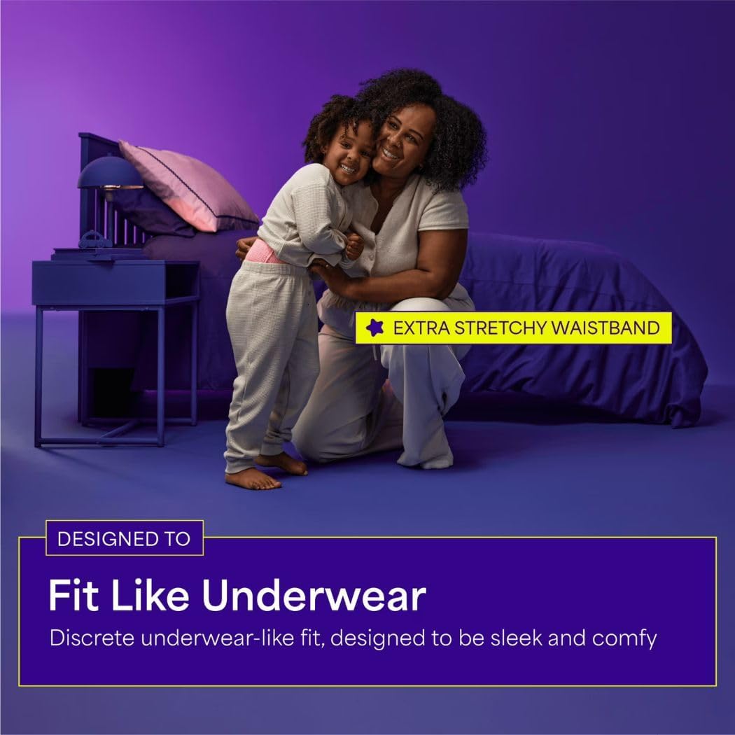 Rascals + Friends Night Pants, Absorbent Girls Nighttime Bedwetting Underwear (XL (95-143+ lbs), 28, Count)