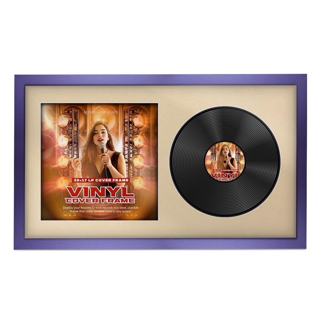 Alison Kingsgate 30x17 Purple Vinyl Record Frame for LP & Album