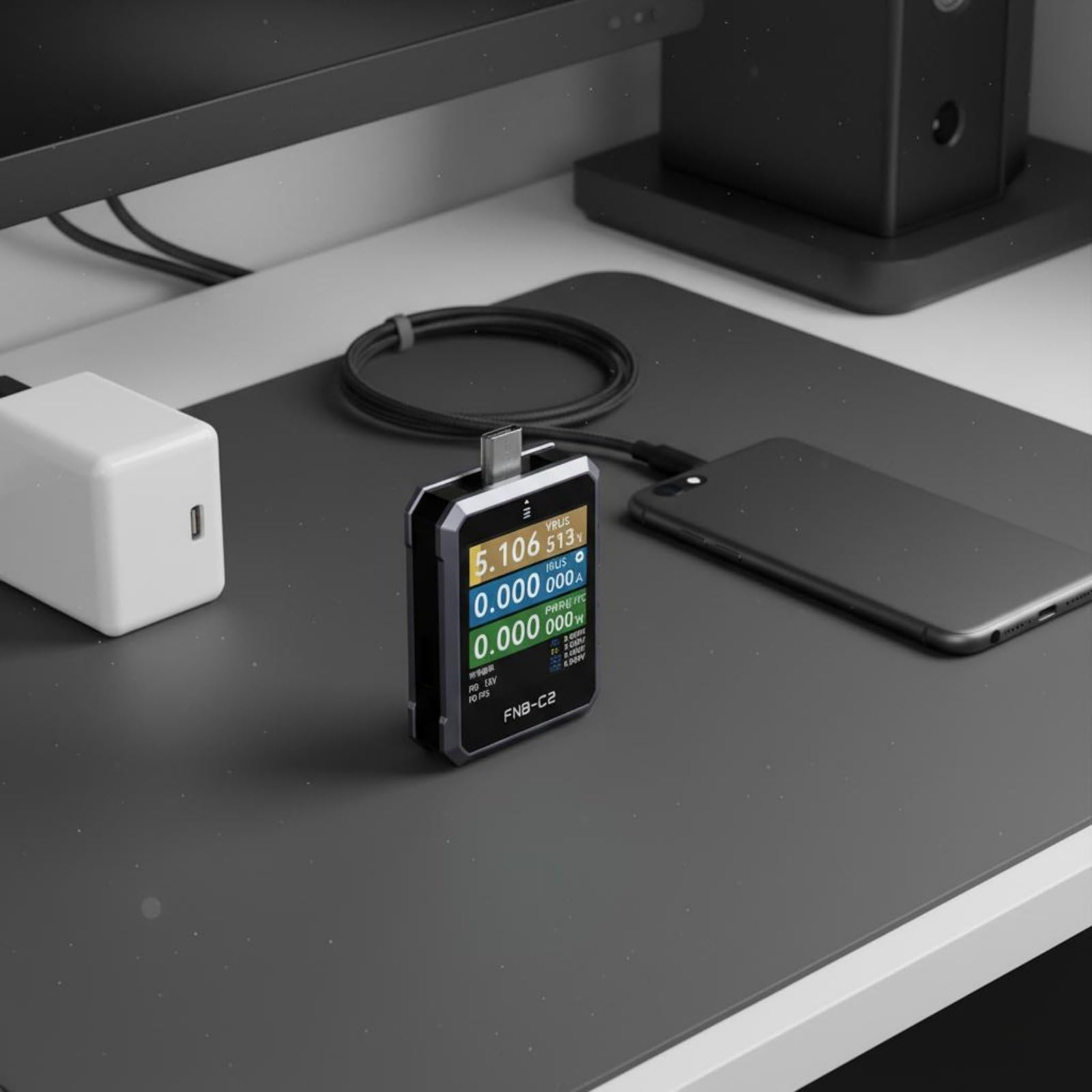 Generic Usb Tester Dispositivo con Multimetro Elettronico Digitale Analizzatore di Energia Usb Misuratore Corrente Monitoraggio Onde Elettriche Adatto per Appassionati Elettronica Laboratorio