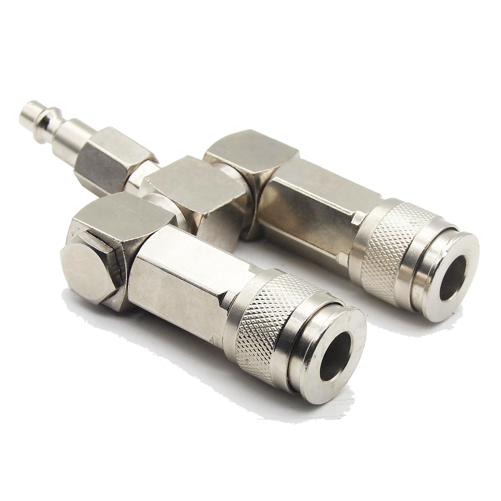 Qolekog Air Hose Connector Air Hose Splitter 2 Way For Air Compressor Accessories, Air Tools 1/4-inch body and 1/4-inch NPT, 360 Degrees Swivel