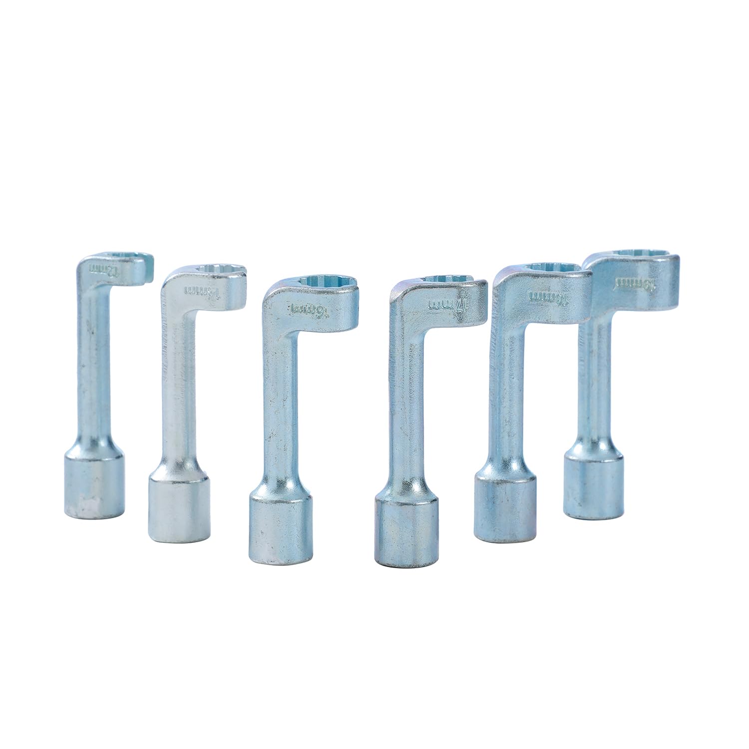 KATSU Tools Set di Chiavi a Bussola per Linee Iniettori Diesel 6 Pezzi 1/2", Metriche 12 14 16 17 18 19mm, Strumento a L per Smontaggio Linee Carburante 449614