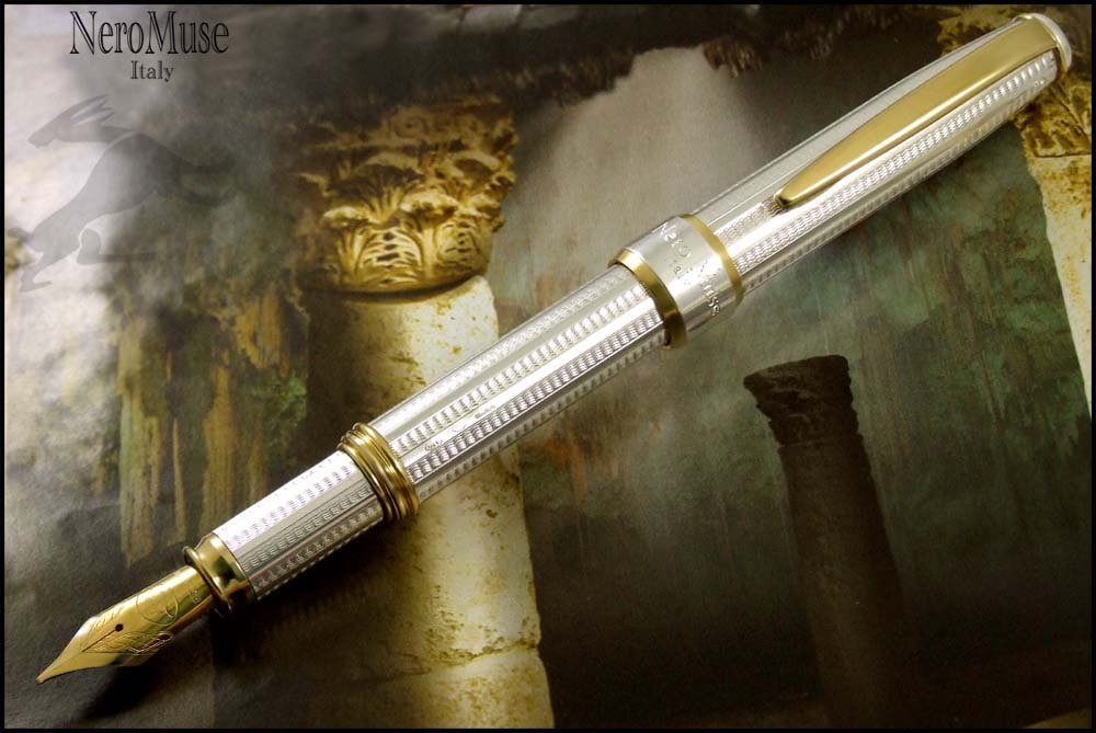 Grifos Writing Istruments Füllfederhalter aus massivem Sterling Silber 925,