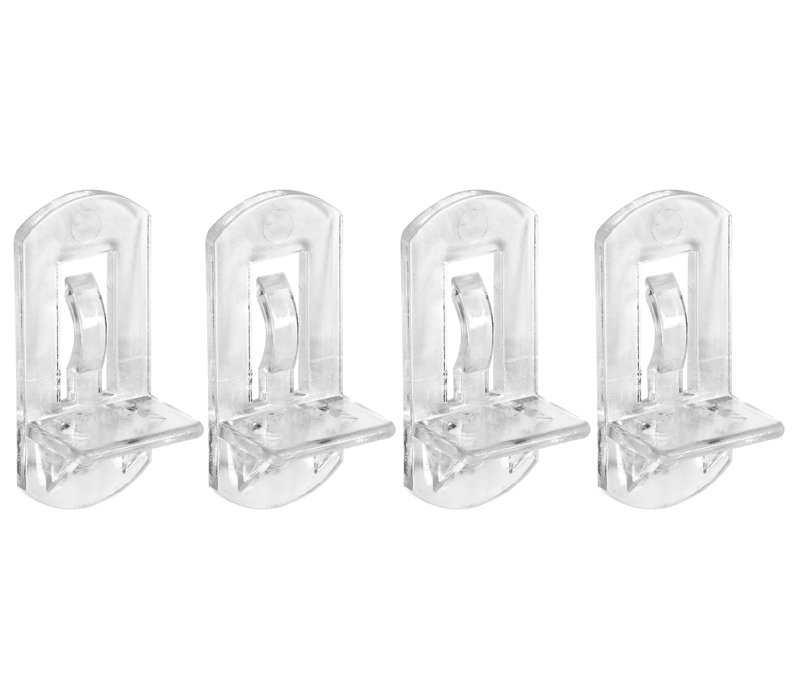 Jamiikury 4pcs Locking Shelf Pins – 8mm Cabinet Shelf Pegs, Clear Plastic Shelf Clips for 1-3/16" Thick Board
