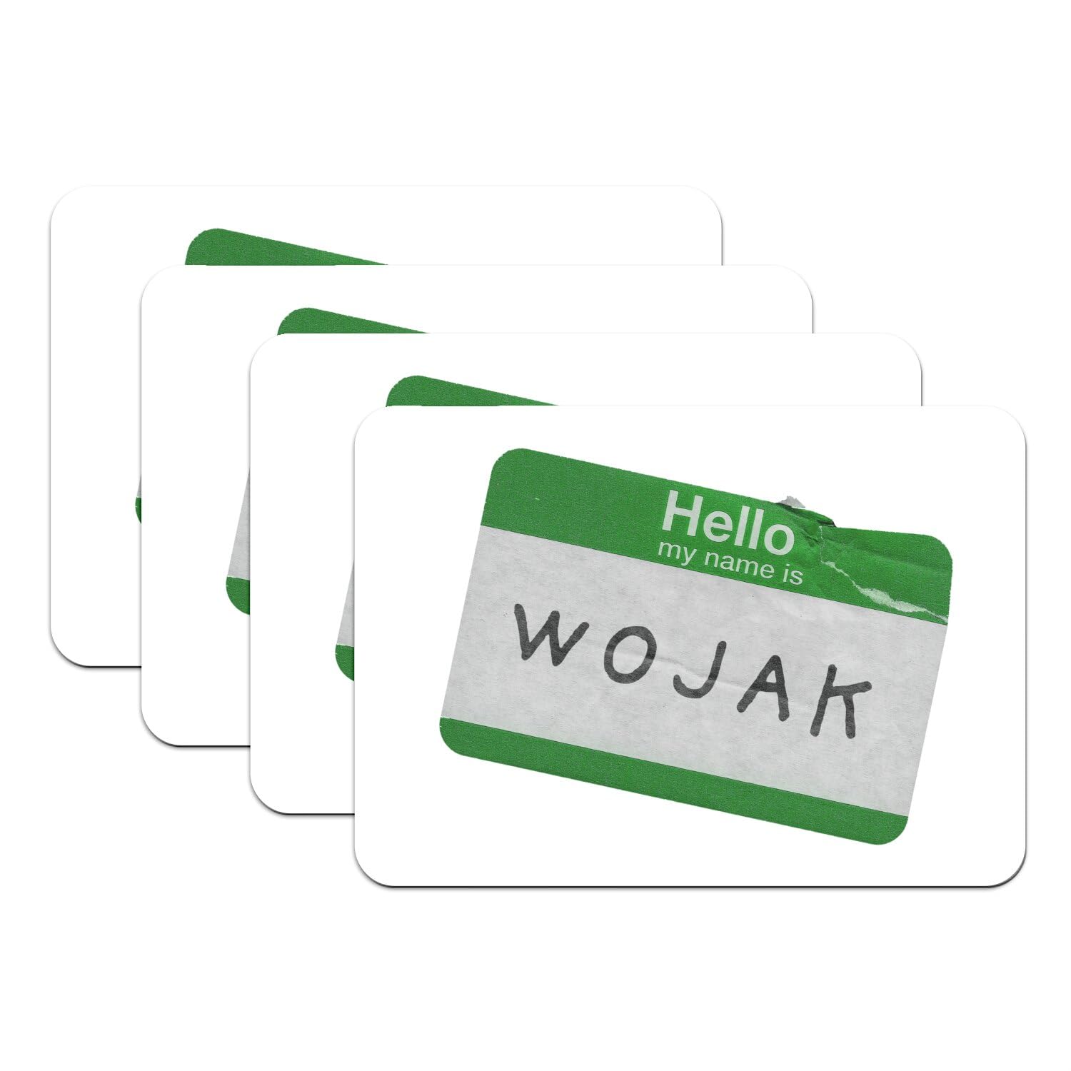 Sets de table Wojak Meme grand format 39,5x28,5 cm en caoutchouc blanc pour bureau crypto x4