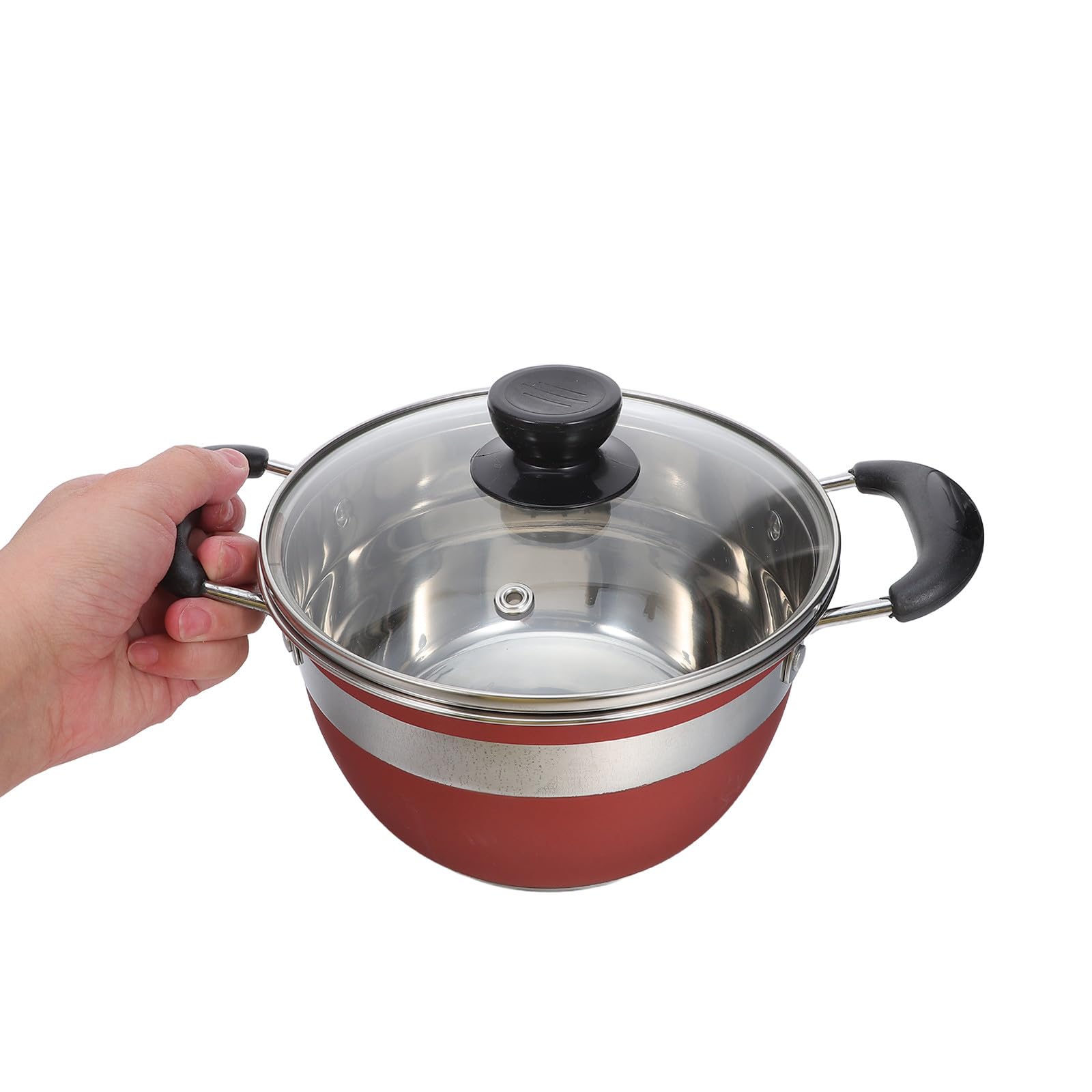 Set di Pentole in Acciaio Inox 12 Pezzi Rosso per Cucina | Compatibile con Piani Cottura, Rivestimento Antiaderente, Manici Ergonomici Anti-scottatura