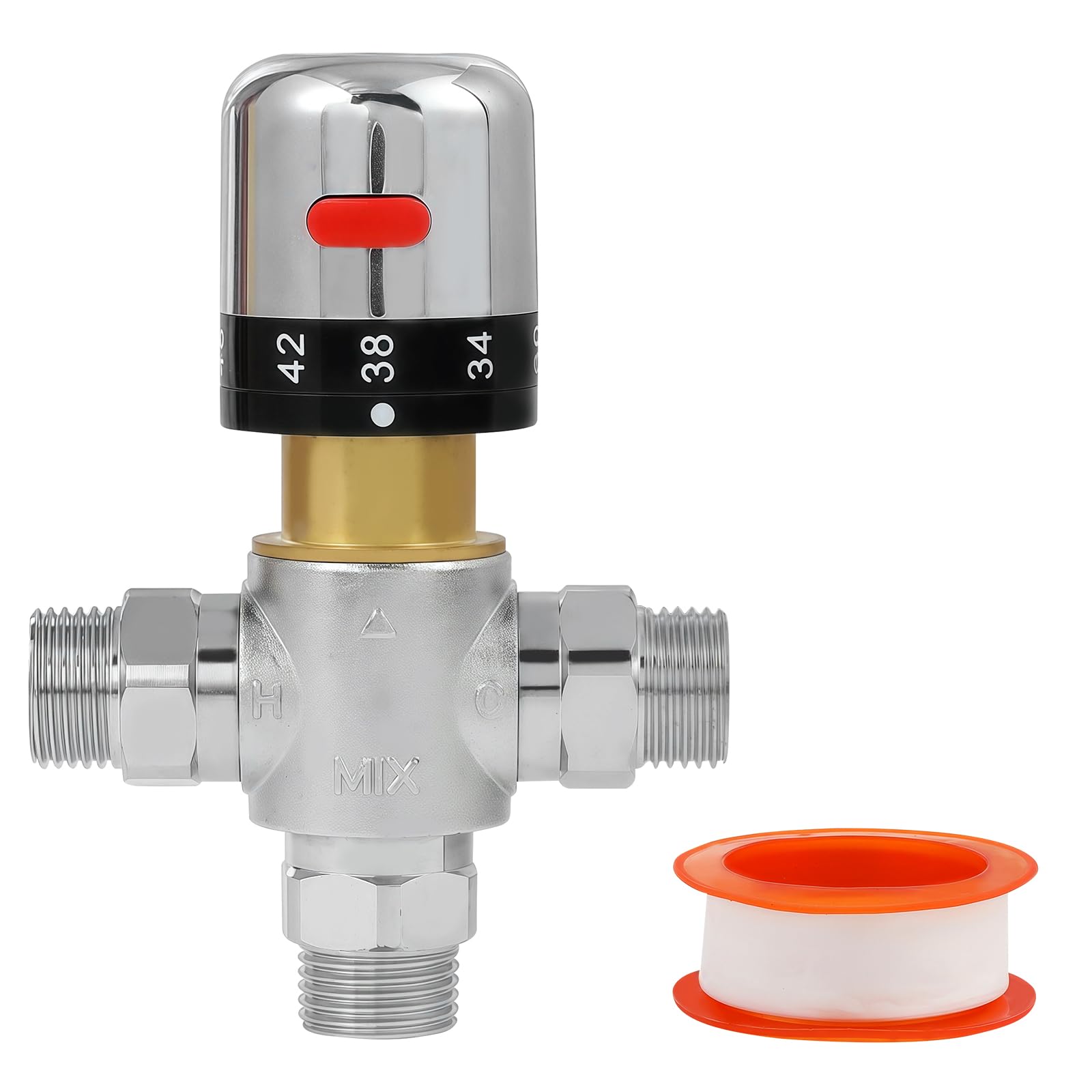 Gangang Thermostatic Mixing Valve,Brass Shower Mixing Valves G1/2 Male Connections