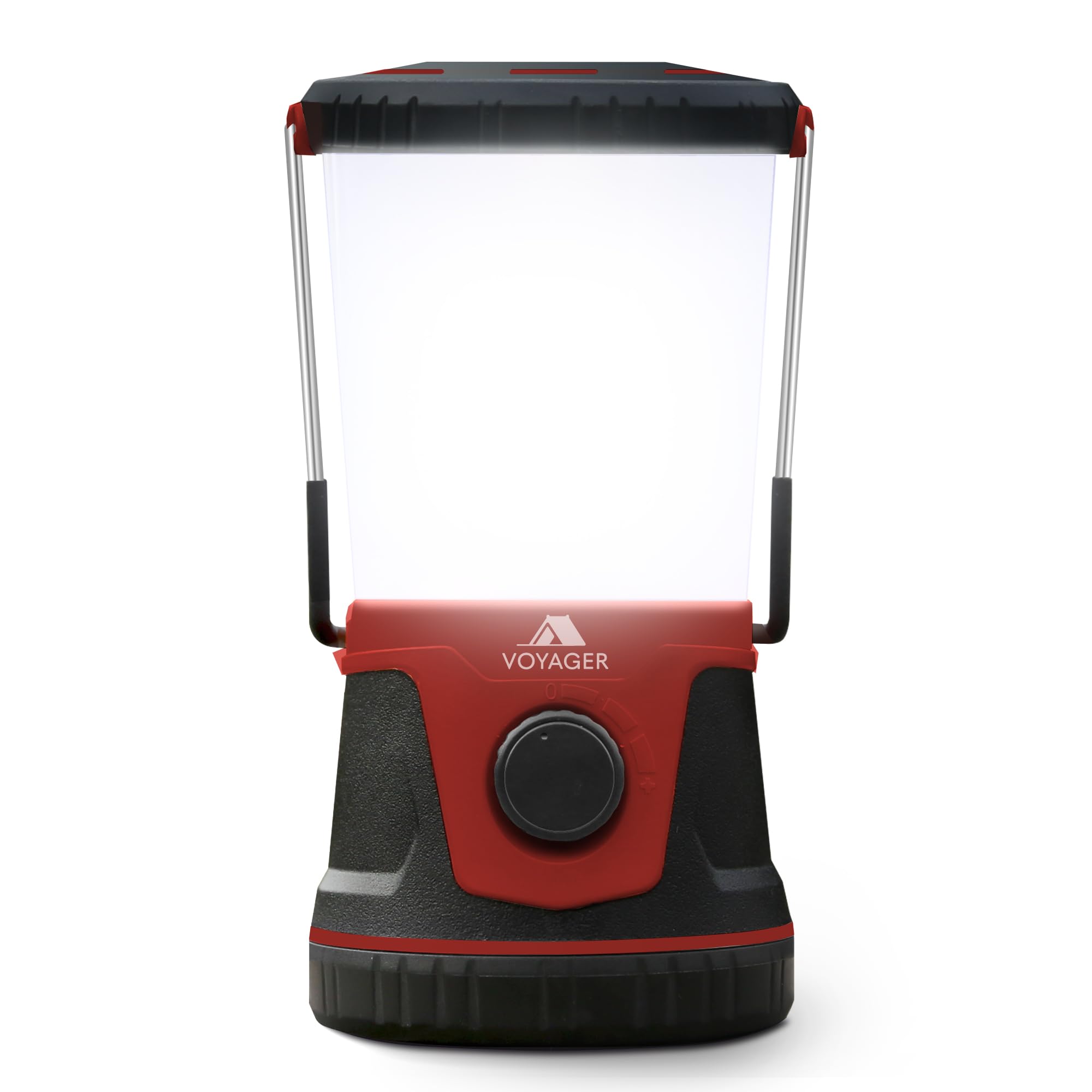 Voyager LED Camping Lantern 1 Pack – Portable Rechargeable Outdoor Light with Adjustable Brightness, Water-Resistant & Up to 40 Hours Battery – Great for Camping, Hiking & Emergencies (Maroon)