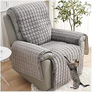 NNSMUN Sofa Armlehnenbezüge, Sesselschoner Sesselauflage, Fernsehsessel Schutzbezug Anti-Rutsch, Relaxsessel Bezüg Sesselüberzug für Zuhause mit Kindern und Haustieren Hund (Grau,1 Sitz (53 * 190cm))