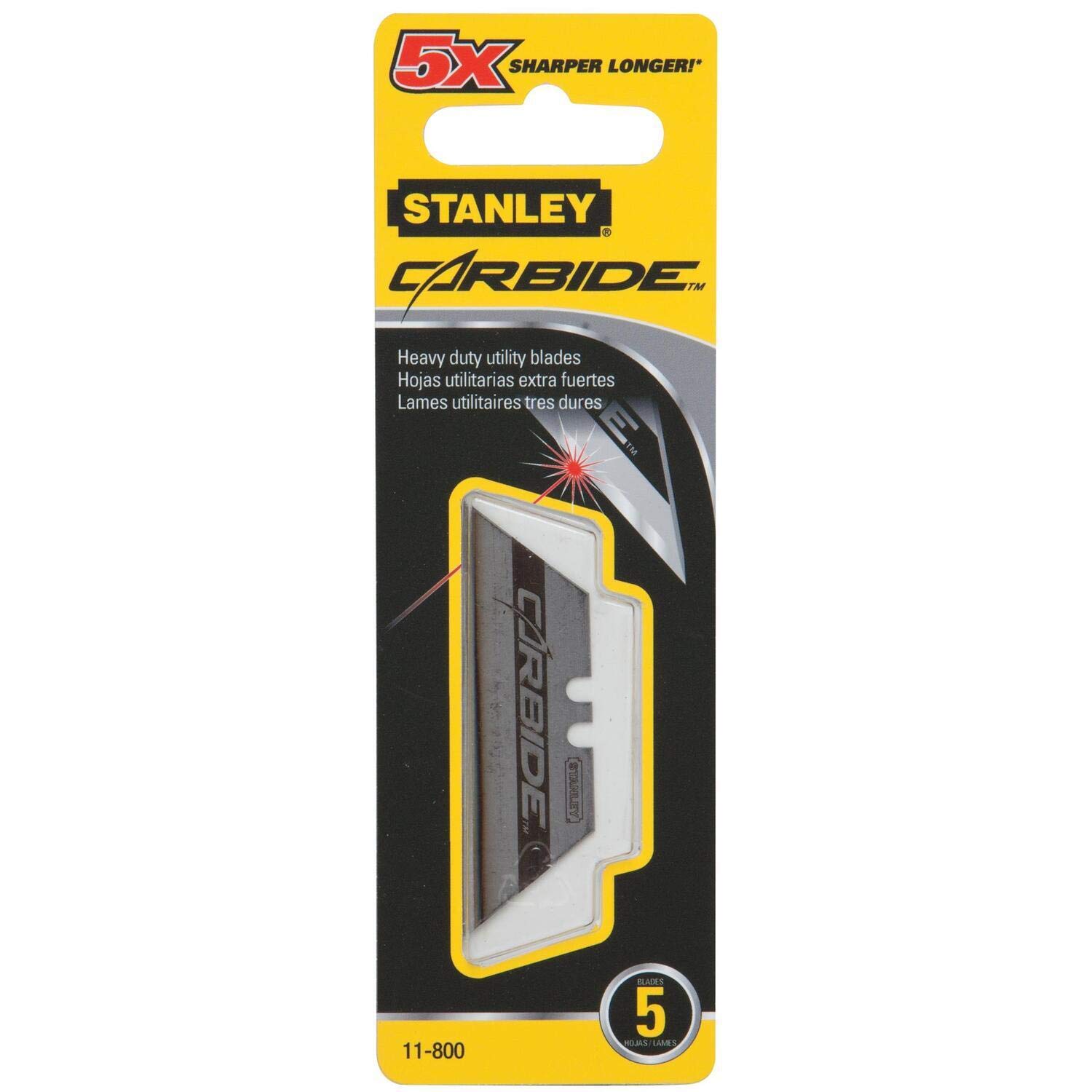 Stanley 11-800 Carbide Utility Blade, 5-Pack