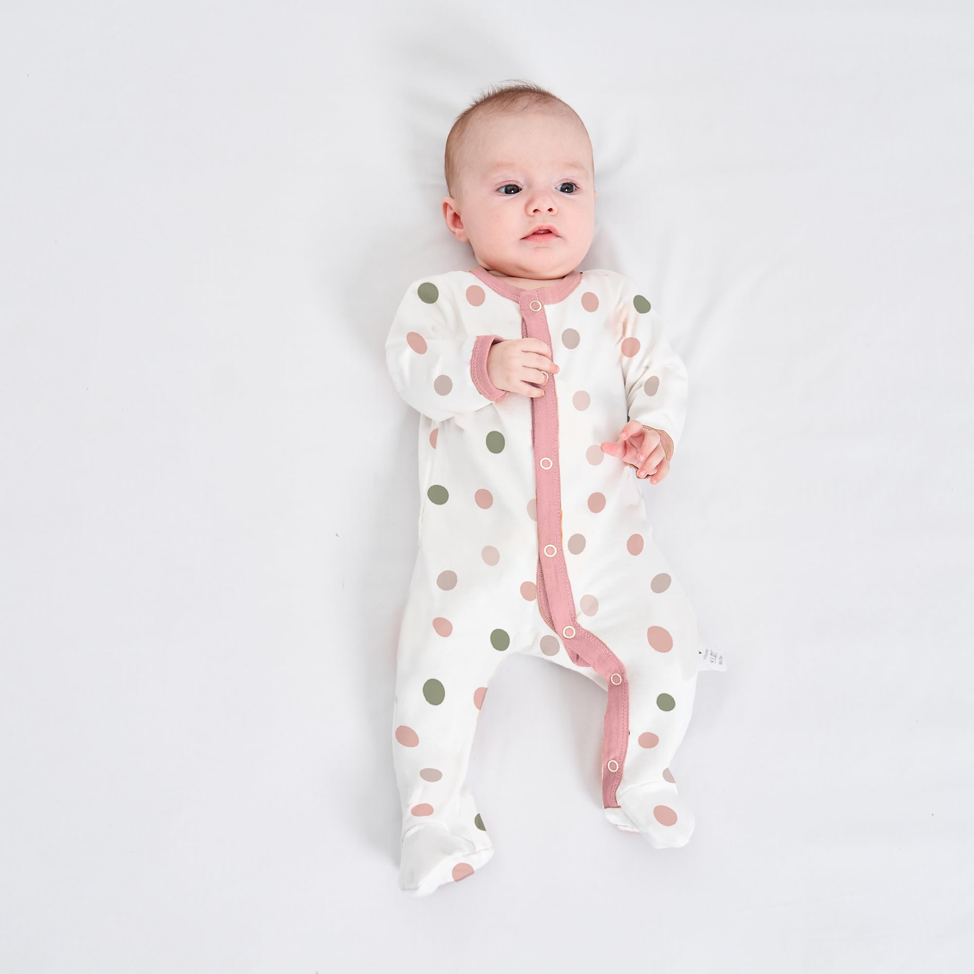 3PCS Baby Schlafstrampler Babychlafanzug Babyschlafsack Baumwolle mit Füßen mit knöpfen Gr. 56 62 68 für Junge Mädchen Neugborenen