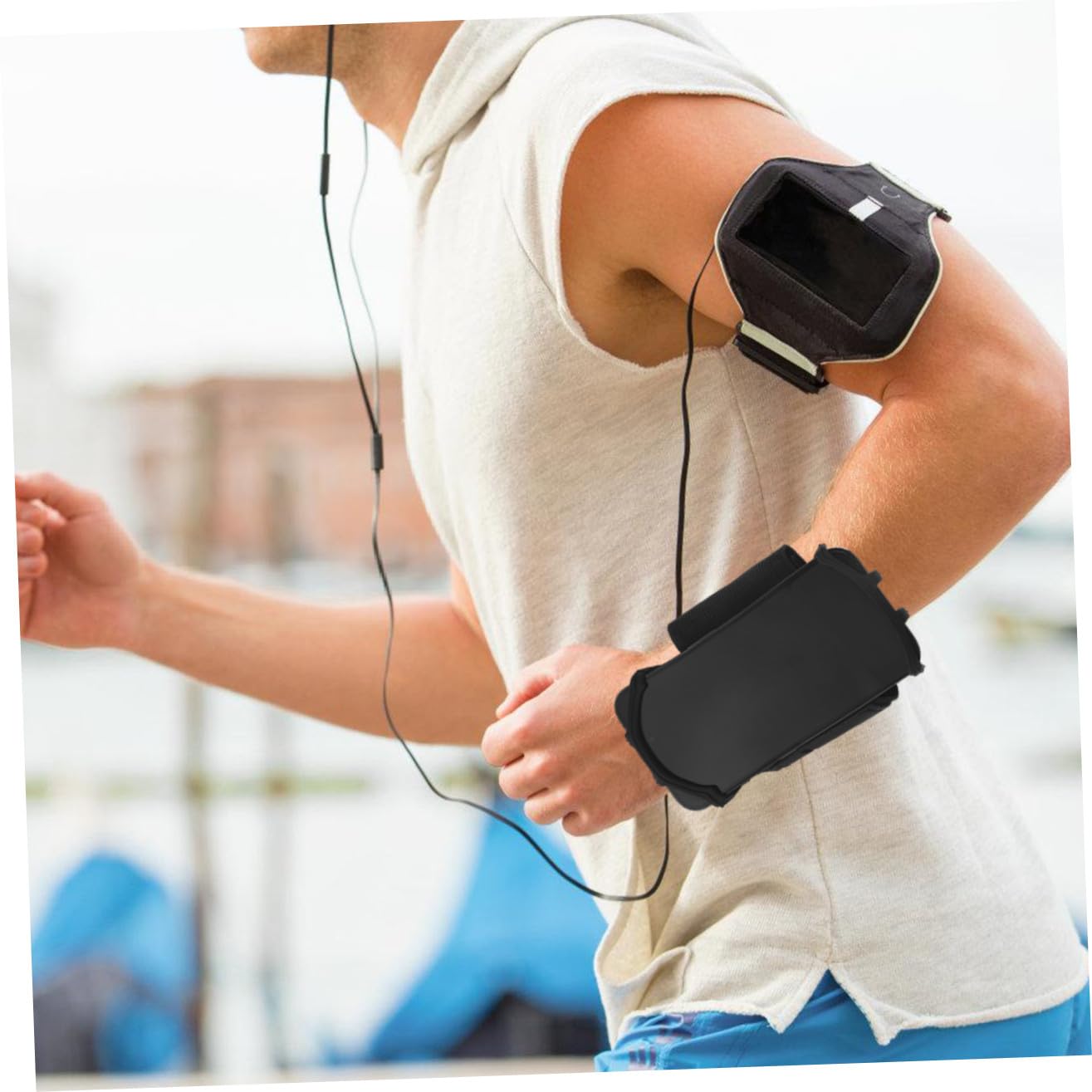GLEAVI 5pezzi Porta Smartphone Per Corsa Supporto Per Allenamento Bracciale Antiscivolo e Antivibrante Per Jogging e Ciclismo Compatibile Con Cellulari Di Diverse
