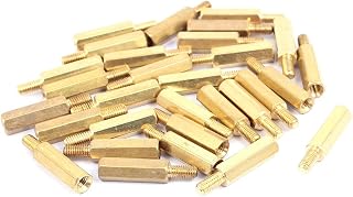 uxcell M3x15mm+6mm Male to Female Thread Brass Spacer Hexagonal Standoff Pillar 30pcs