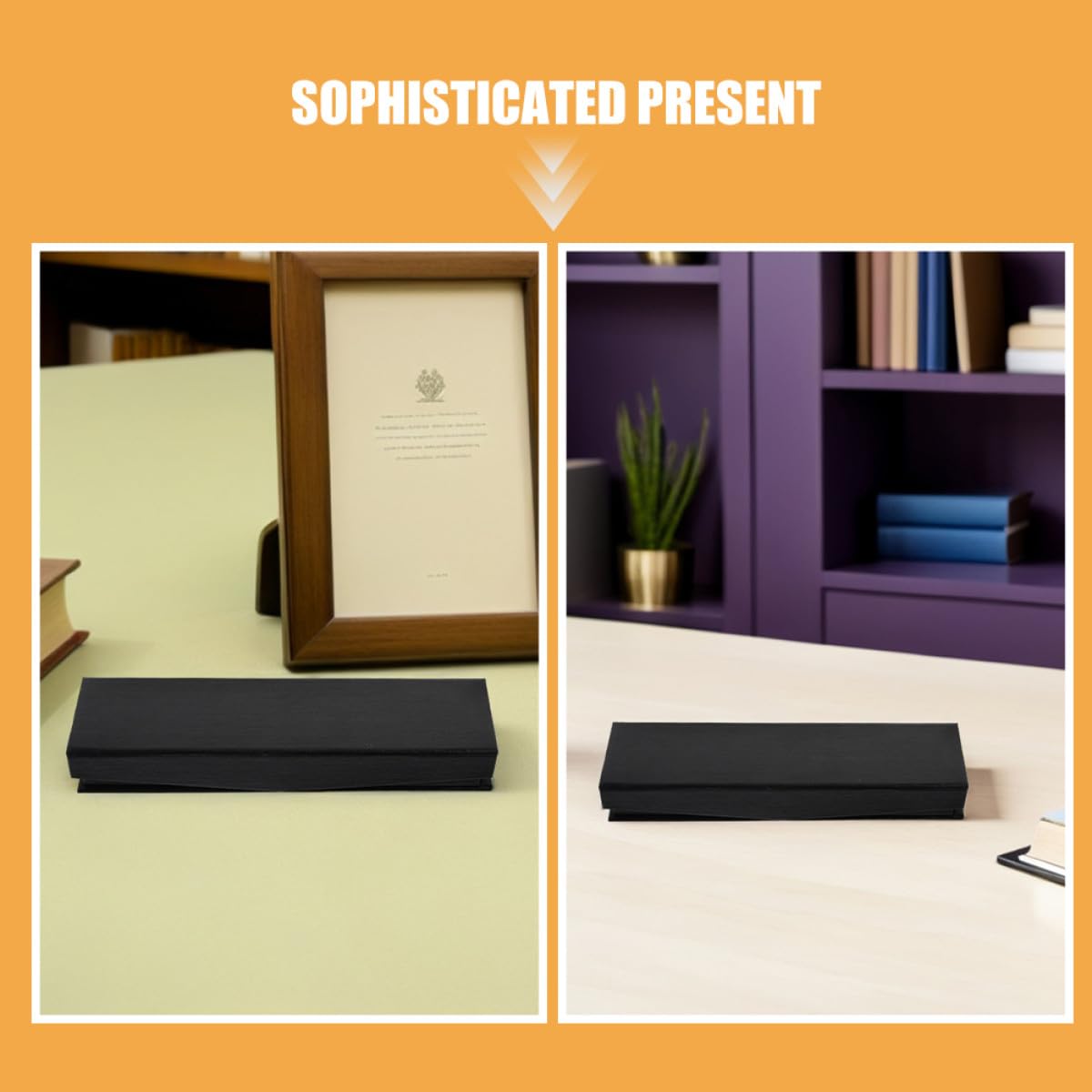 Caja para Bolígrafos Negra Tapa Abatible Estuche Pequeño para 10 Bolígrafos Resistente y Portátil para Oficina Obsequio Empresarial Almacenamiento Seguro y Elegante