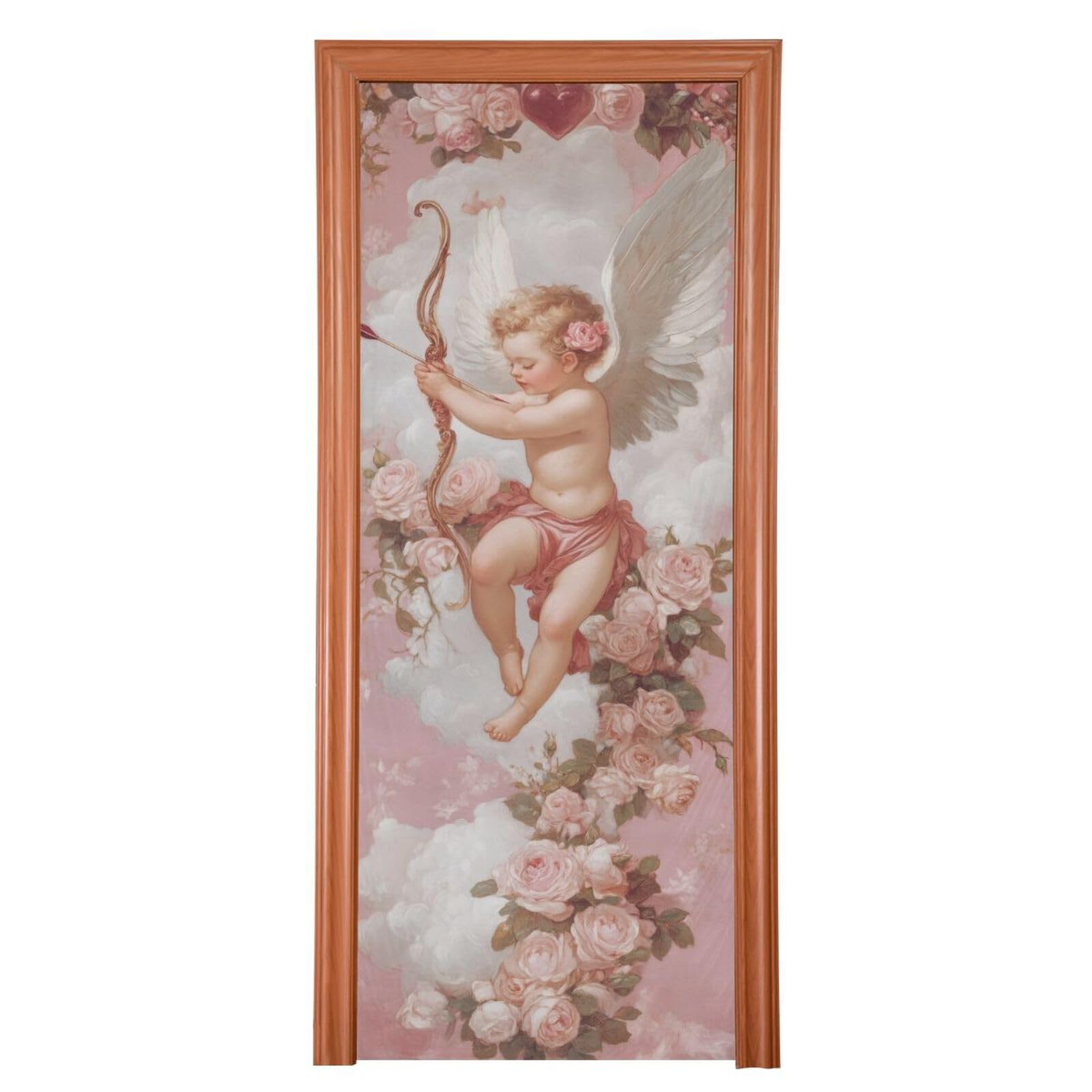 FLildon Cloud Cupid Valentine's Day Door Cover Decoration, Party Accessory Porch Decor for Festive Ornament Room Door Covers 36 x 98 Inch