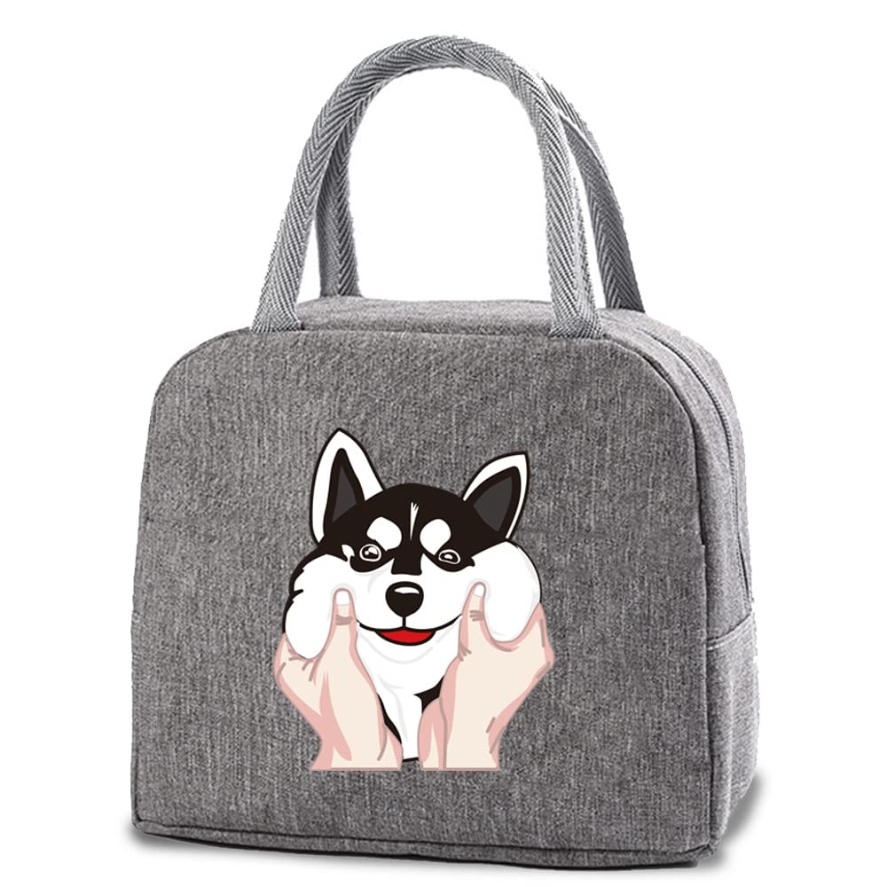 Insulated Lunch Bag Tote Bag for Women Wide Open Insulated Cooler Bag Water-Resistant Thermal Leak-Proof Lunch Organizer for Men Girls Children Outdoor Picnic Work (Husky)