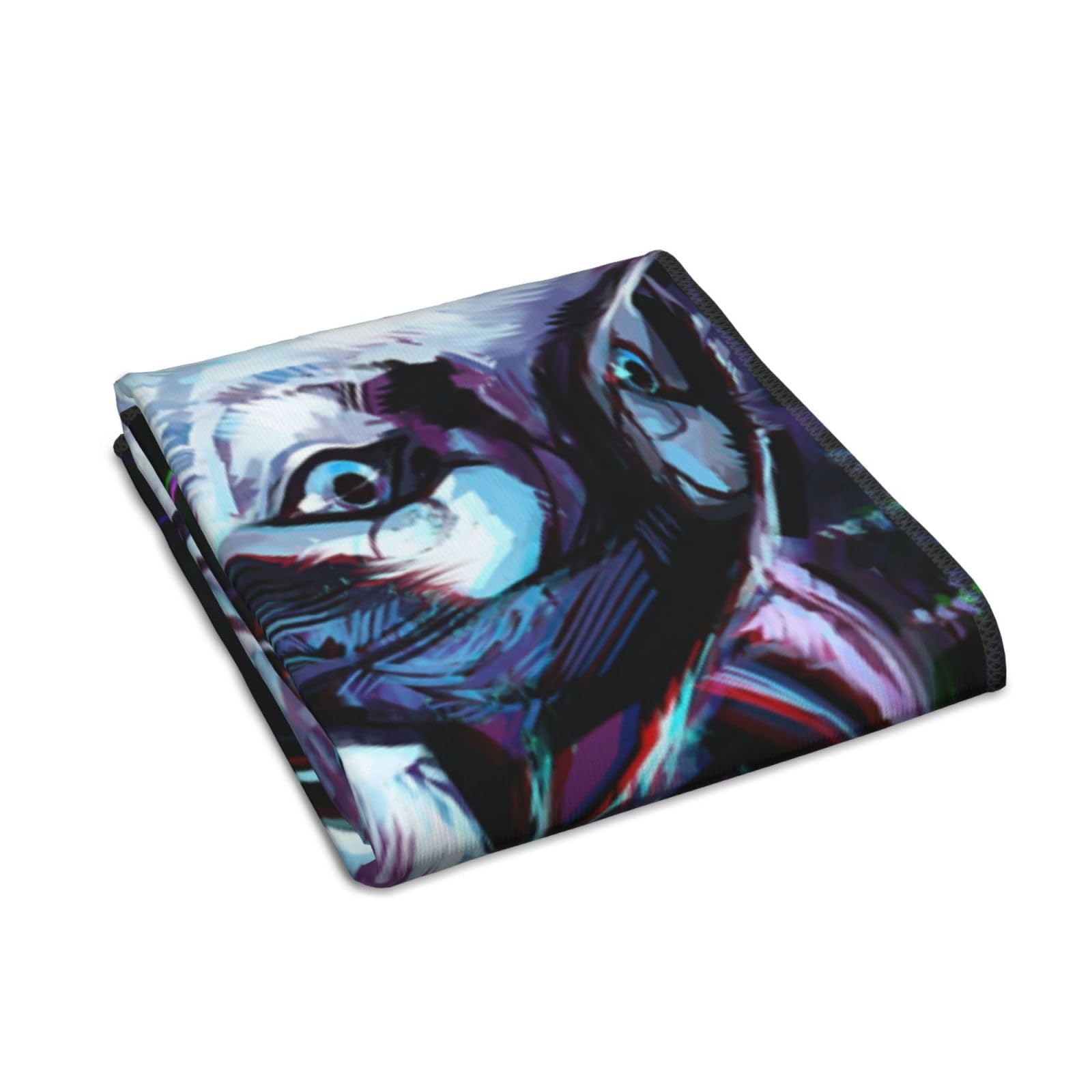 Amazon｜オオカミ かっこいい 黒い背景 フェイスタオル マイクロ