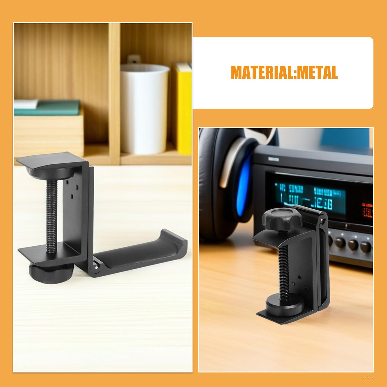 2 Stück Headset-Halterung für Tisch Desktop -Kopfhörerständer Haken für Kopfhörer Kopfhörerhalterständer Kopfhörerständer für Schreibtisch Kopfhörerständerhalter Black