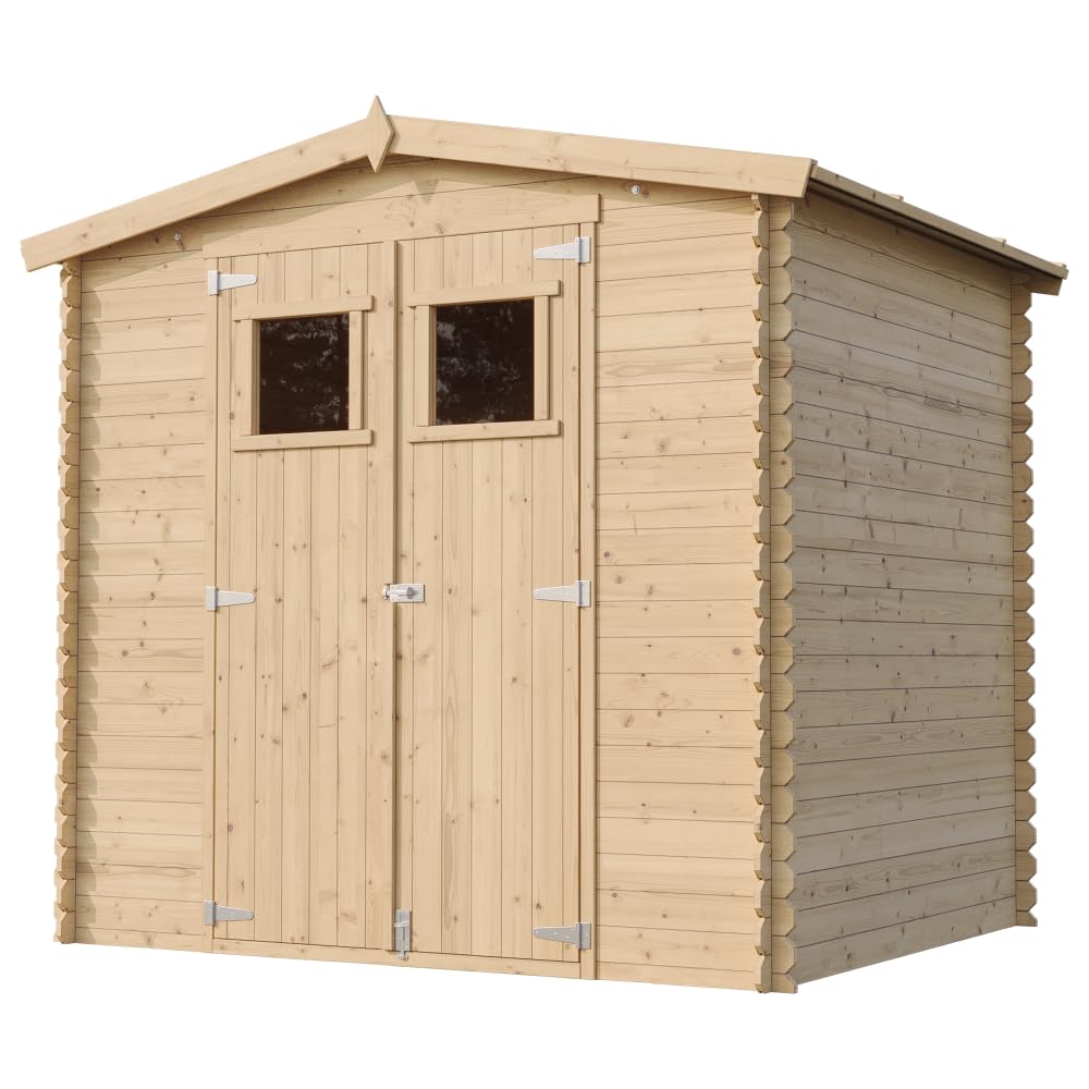 Casetta da Giardino in Legno per Esterni - L226xL236xA218 cm/ 4,33 m2 - Piccola Casetta in Legno, Rimessa Attrezzi, Deposito Bici - TIMBELA M369