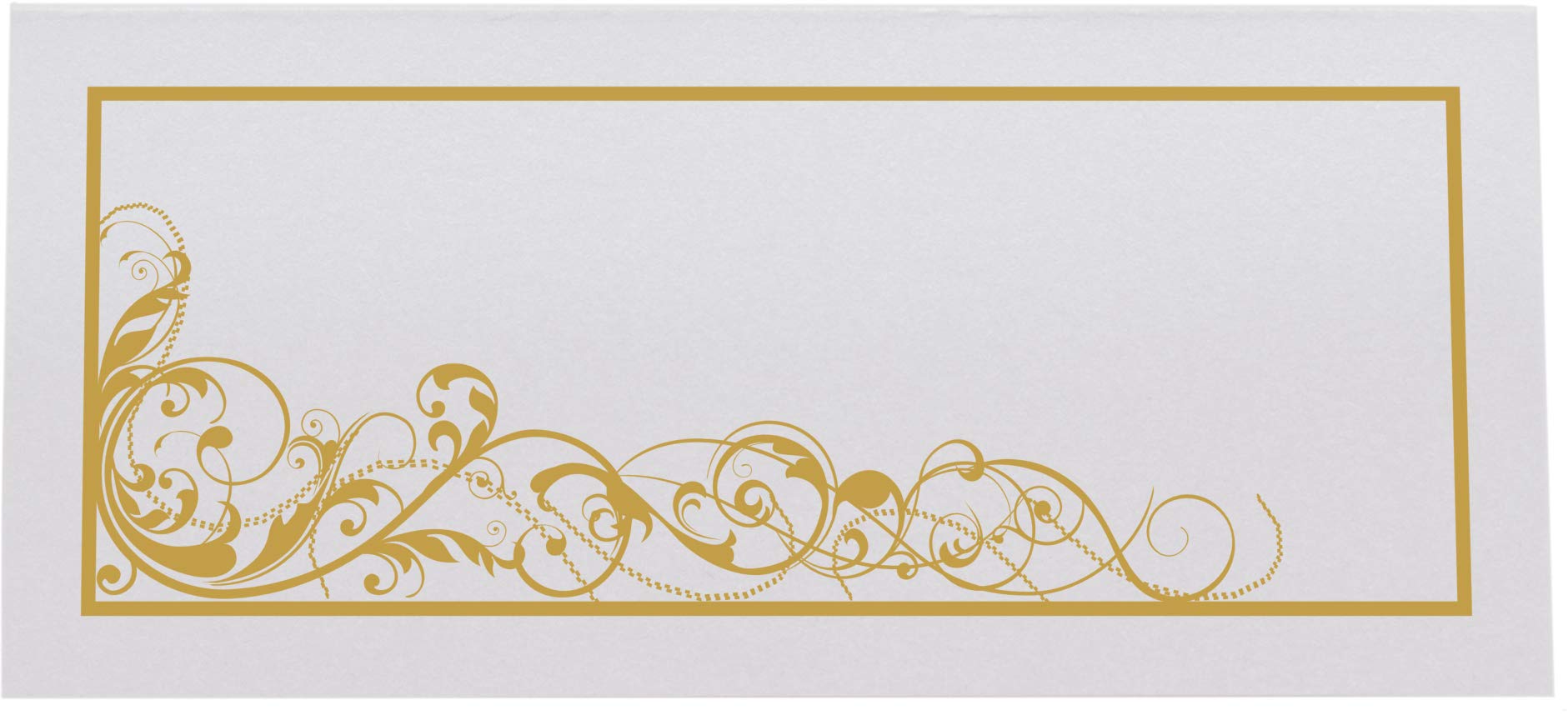Scribble Vintage Swirl Easy Print Tischkarten, Perlweiß, Papier, gold, (25) Printable Sheets - 150 Cards