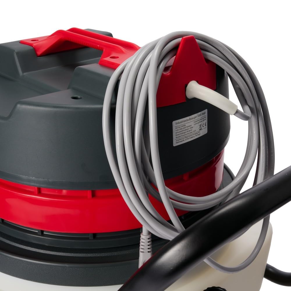 HEMMDAL Industriestaubsauger | 3.000 W | 90 Liter Fassungsvermögen | Nass-Trocken-Sauger mit 3 einzeln zuschaltbaren Saugmotoren | Kippfahrgestell | Zubehör für unterschiedliche Einsatzbereiche
