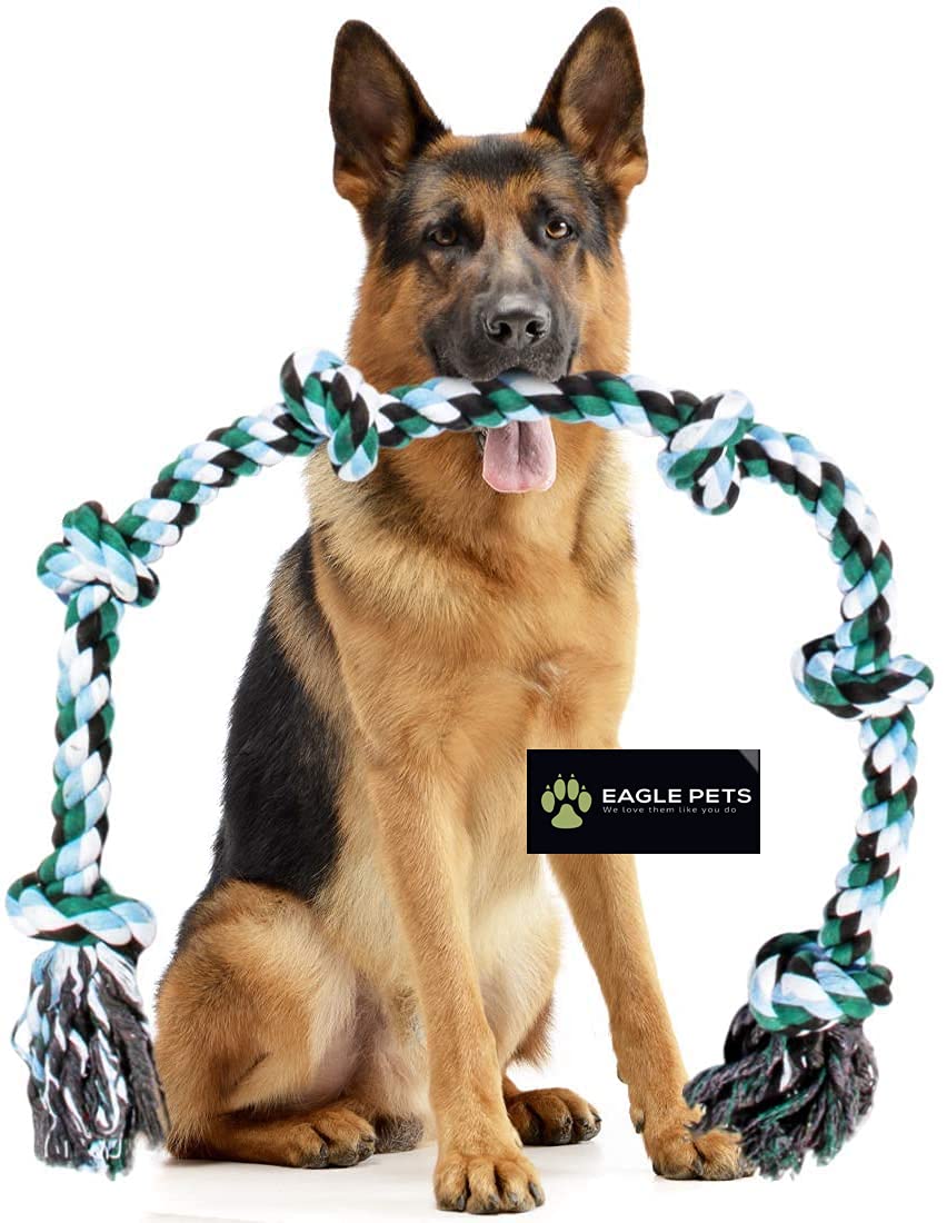 Eagle Pets Indestructible 6 Knots Cotton Hand-Braided Chewing Rope Dog Toys for Large, Medium and Small Dog. ( Color May Vary ) (B093KYZVMD) Amazon Price History, Amazon Price Tracker