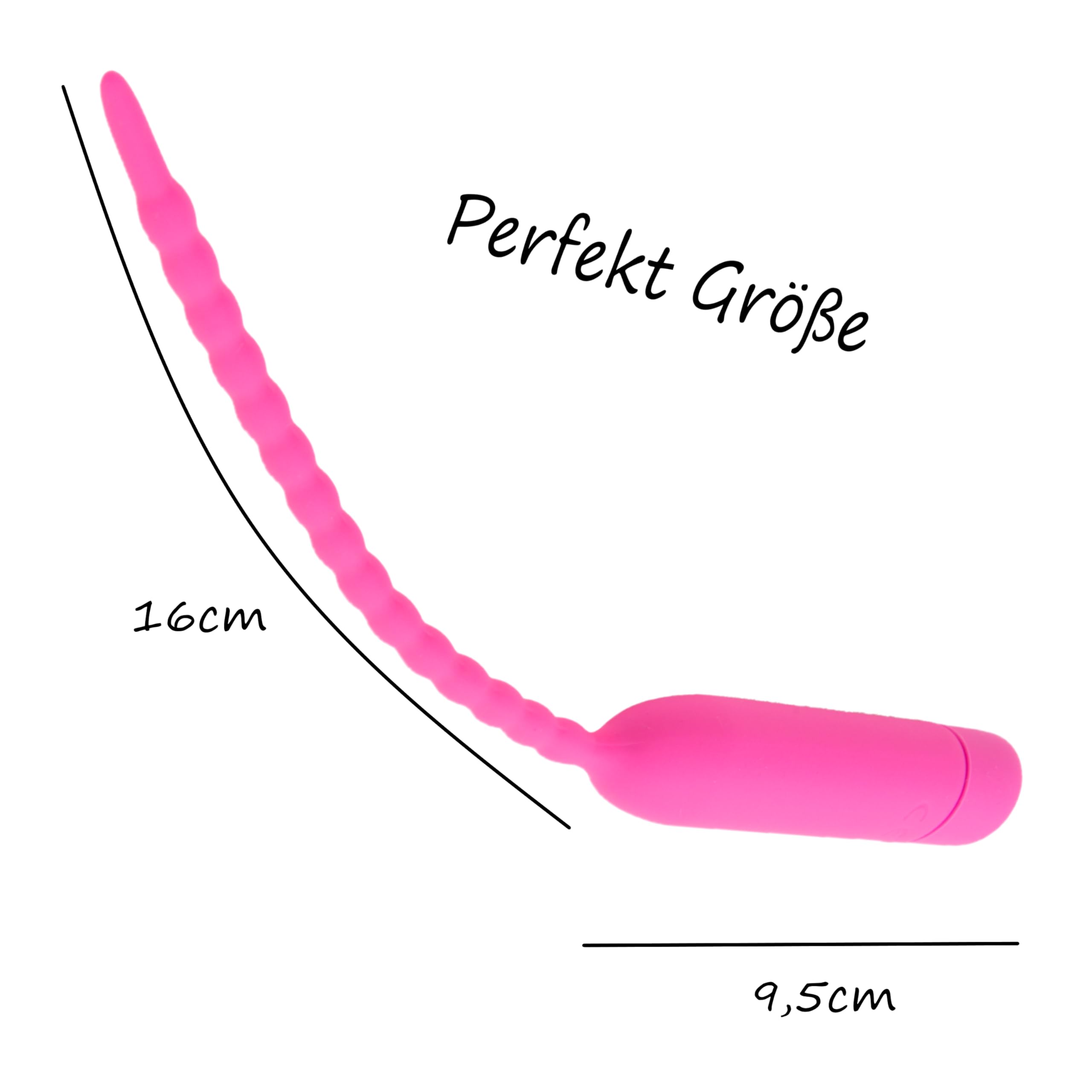 Fops Vibrador Uretral Flexible de Silicona 255 mm de longitud y 6 mm de diámetro Vibración precisa y sondaje uretral Sonda uretral resistente al agua alimentado por batería (1x AAA) rosa N16-66