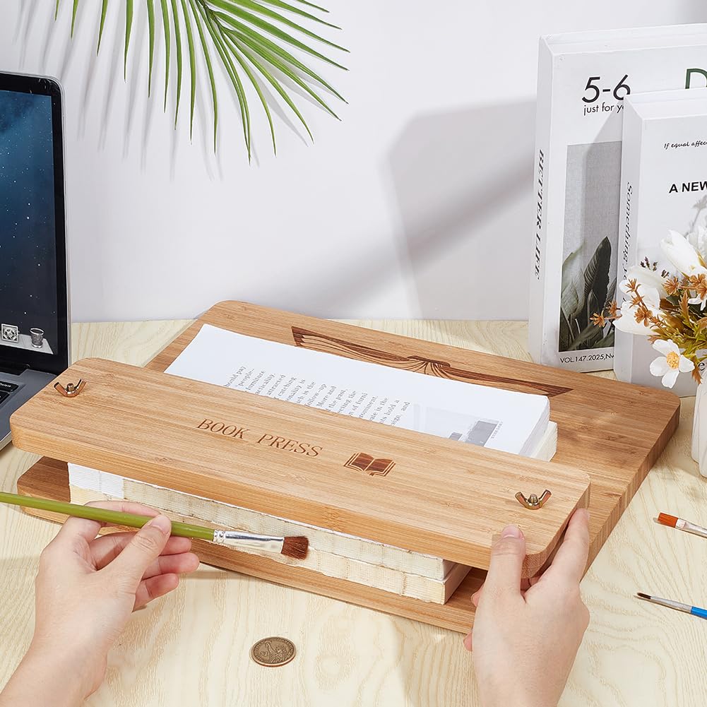 OLYCRAFT 1 set/6 pezzi Kit di Strumenti per Rilegatura Kit di Presse per Rilegatura In Legno Kit di Strumenti per Rilegatura Fatti A Mano Kit di Rilegatura con Dado In Legno per Carta Fai